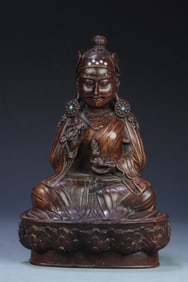 CHENXIANG WOOD CAISHEN BUDDHA STATUE