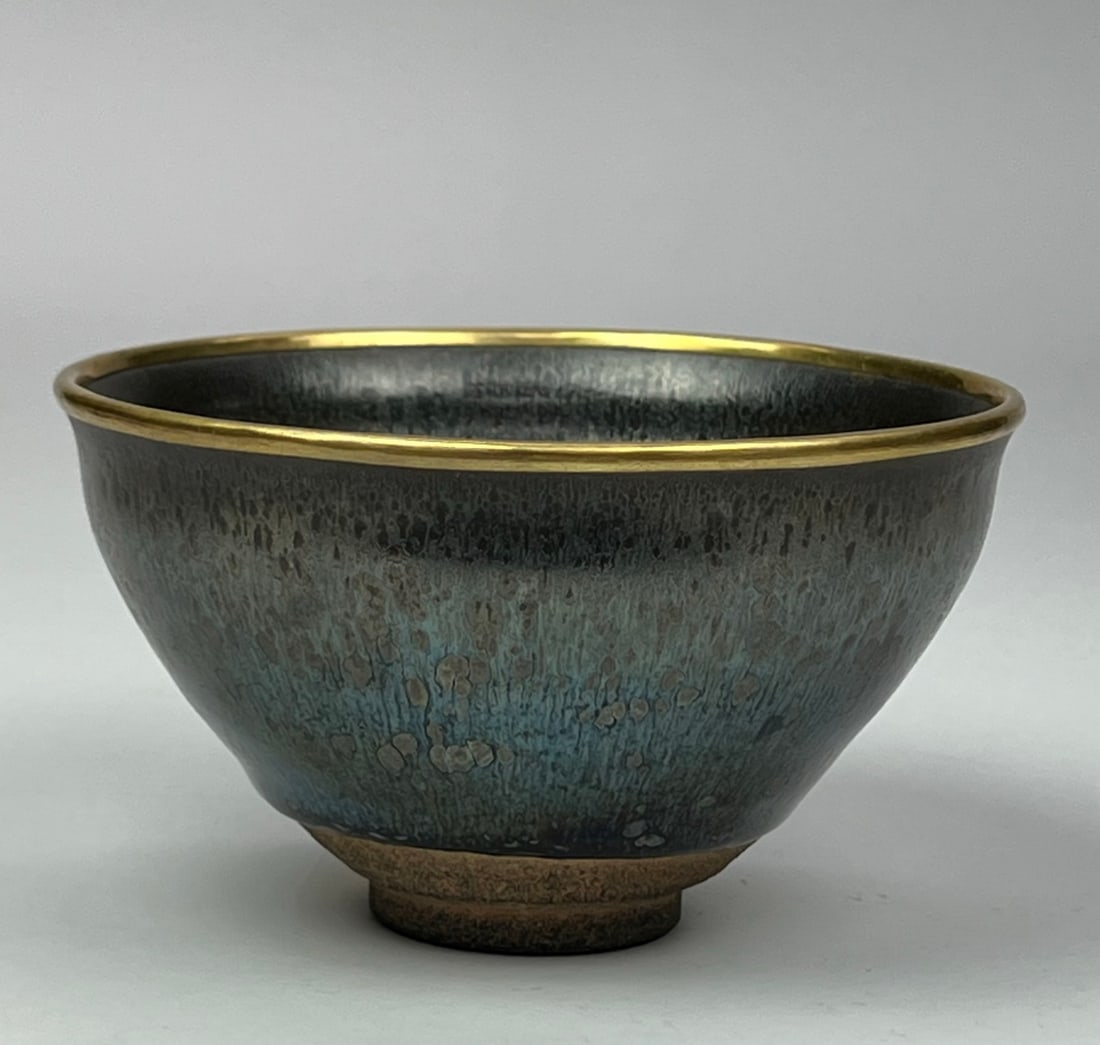 Southern Song (13th C) Jian Kiln Oil-Spot Bowl with Gold Rim (1 of 16)