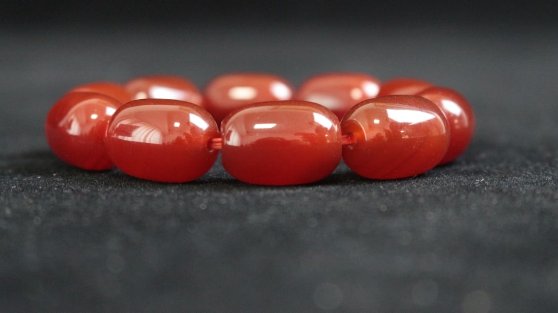 Red Agate Bead Bracelet - 2