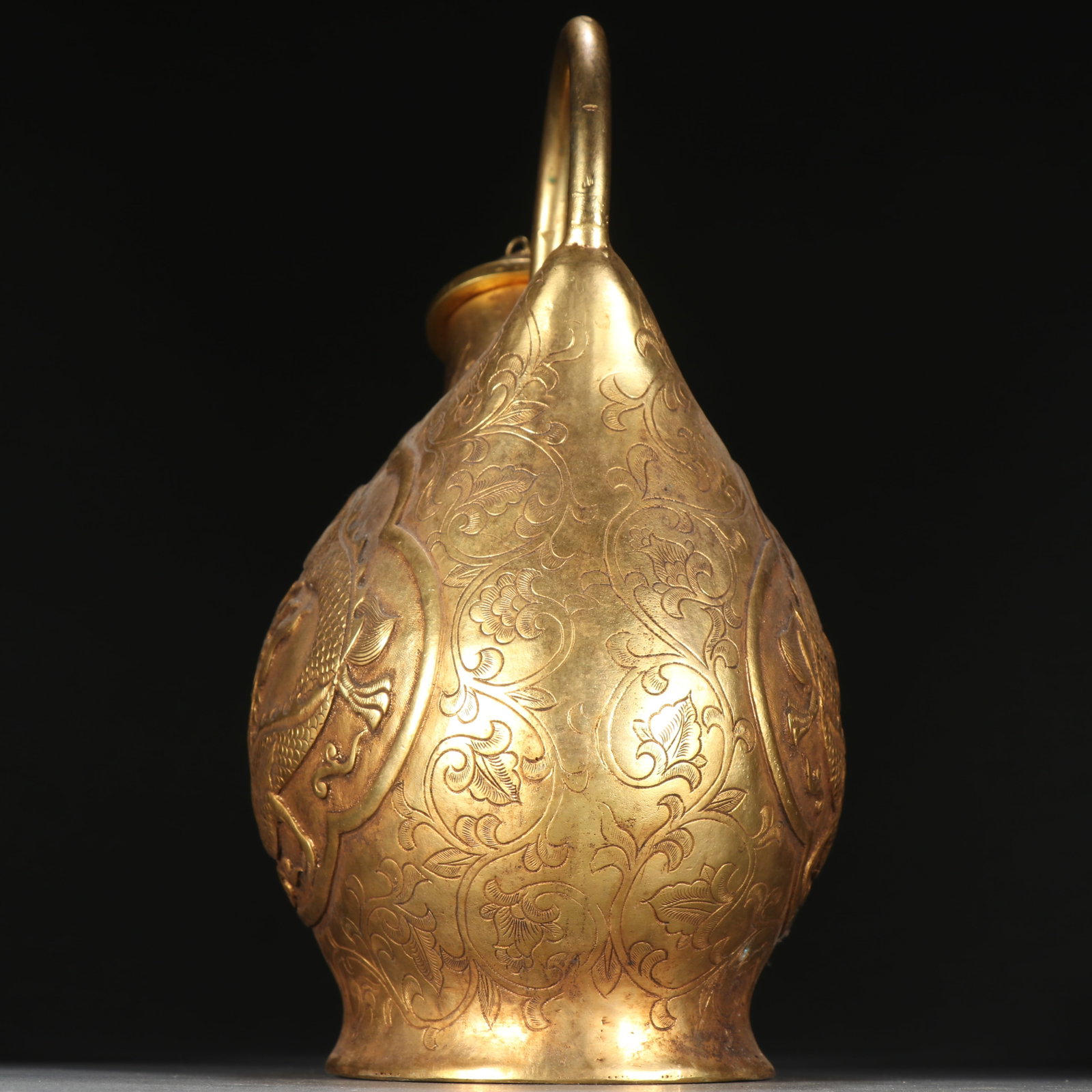 Gilt Bronze Dragon Flask - 7