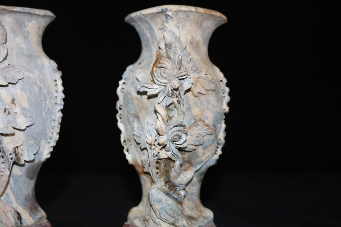 Hand-Carved Decorative Vase - 5