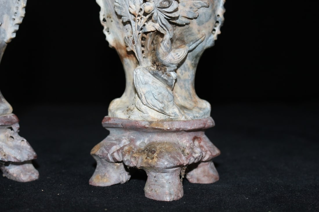 Hand-Carved Decorative Vase - 7