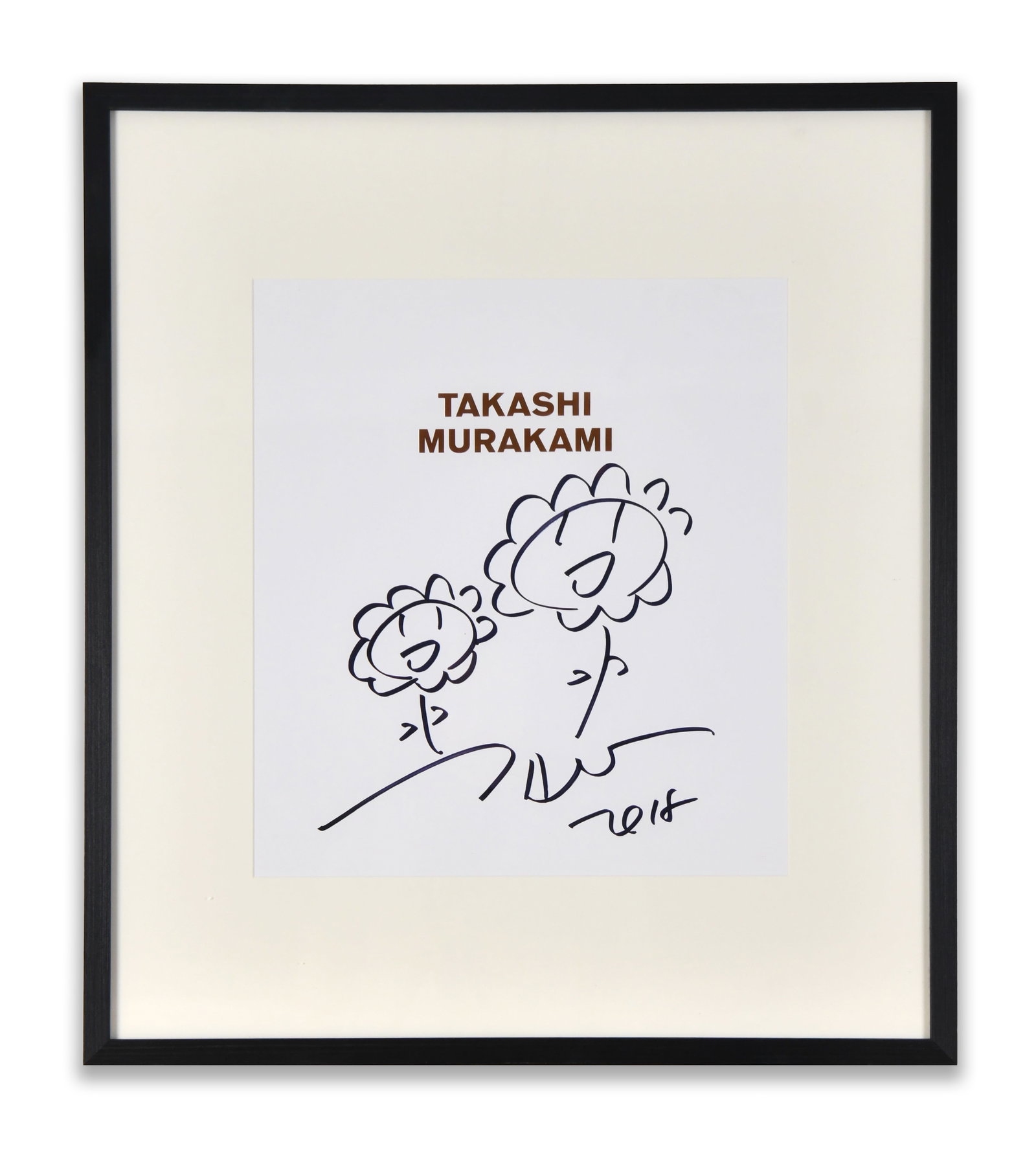 Takashi Murakami, Flower Drawing (Signed, 2018): TAKASHI MURAKAMI, FLOWER DRAWING (SIGNED, 2018) Dimensions: Outer frame size:70 x 60 cm. All measured values are approximate. Provenance and Authenticity: This work is a contemporary print after