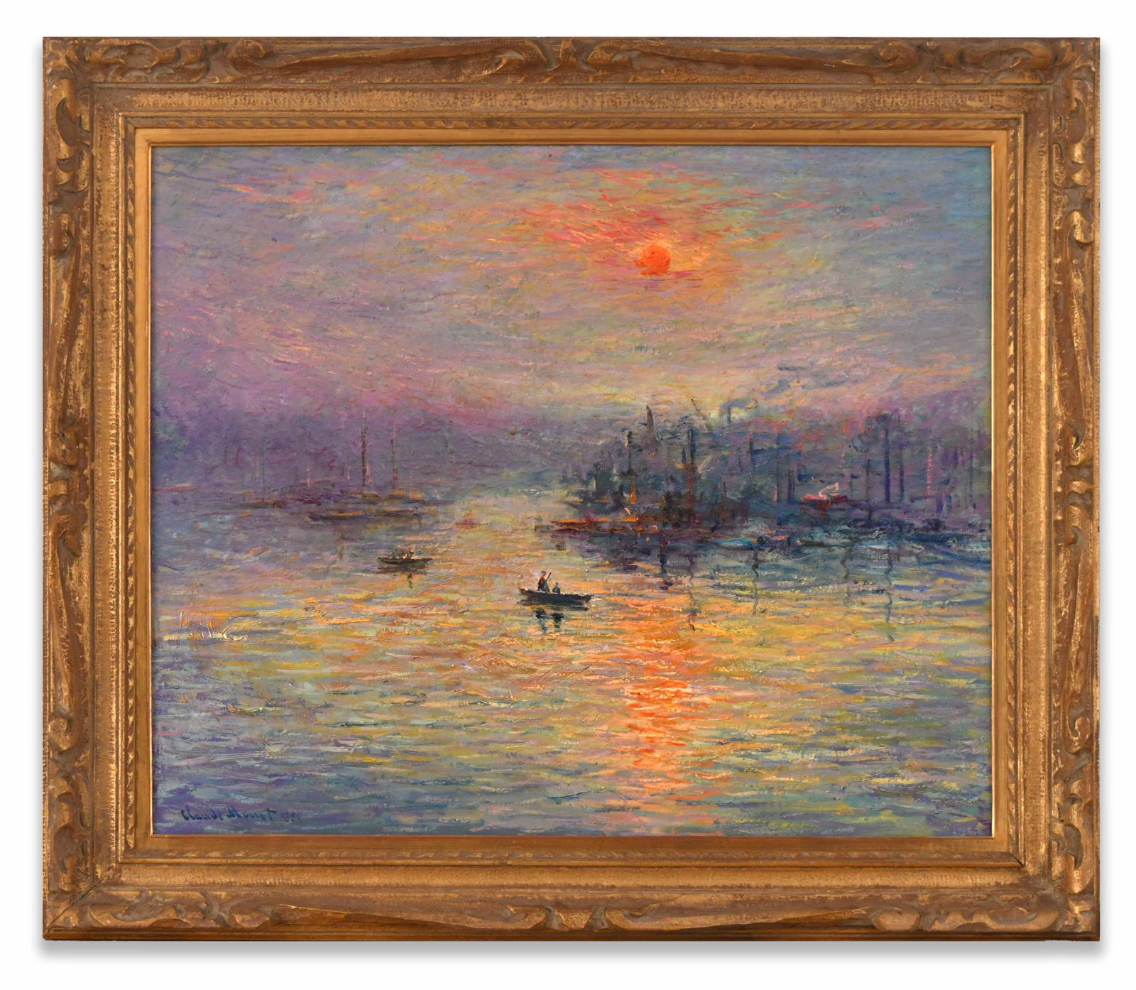 Claude Monet (1840-1926), Attributed to, Oil on Canvas: CLAUDE MONET (1840-1926), ATTRIBUTED TO, OIL ON CANVAS Dimensions: Image size: 60.6 x 72.5 cm. All measured values are approximate. Outer frame size: 77.7 x 89.8 cm. All measured values are