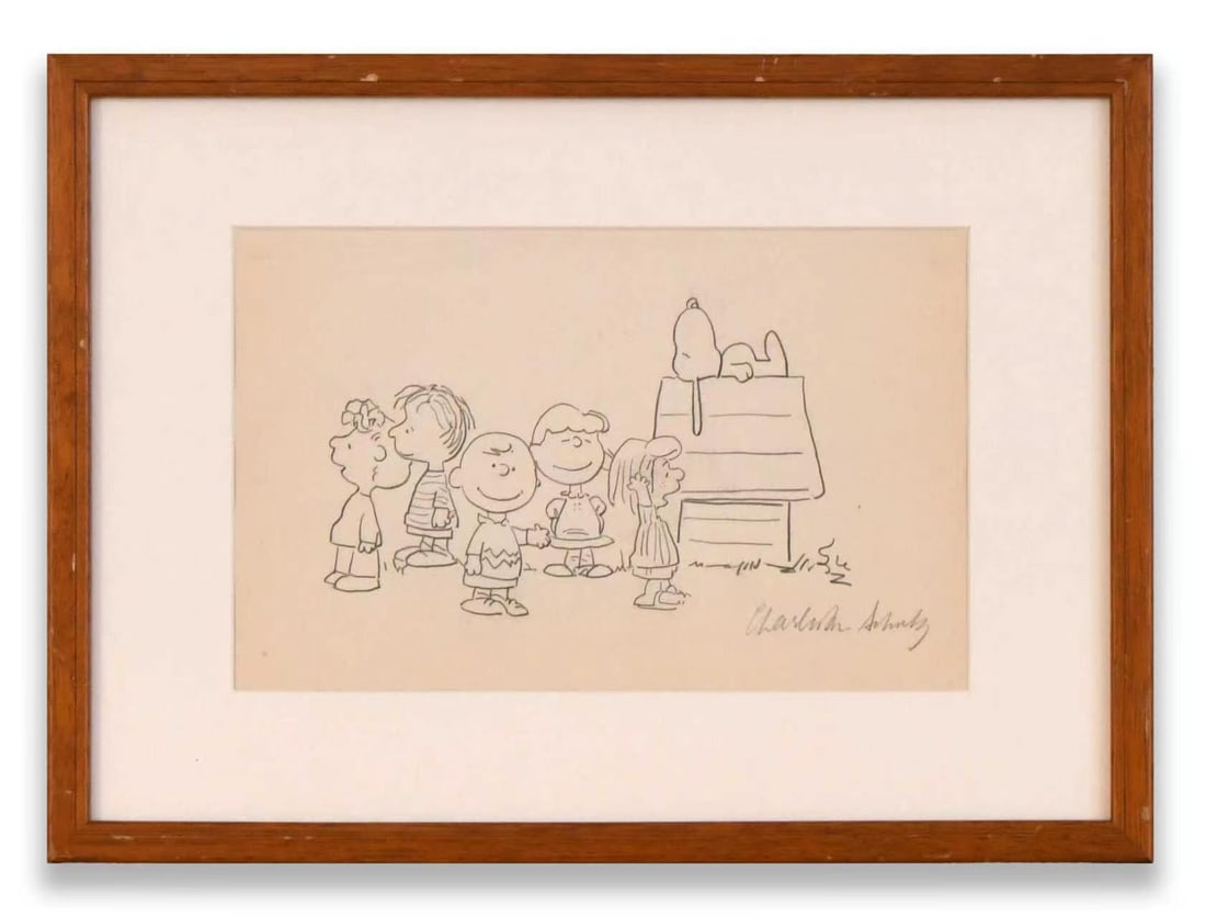 Charles M. Schulz (1922-2000), Original Peanuts Ink Drawing on Paper (1 of 1)