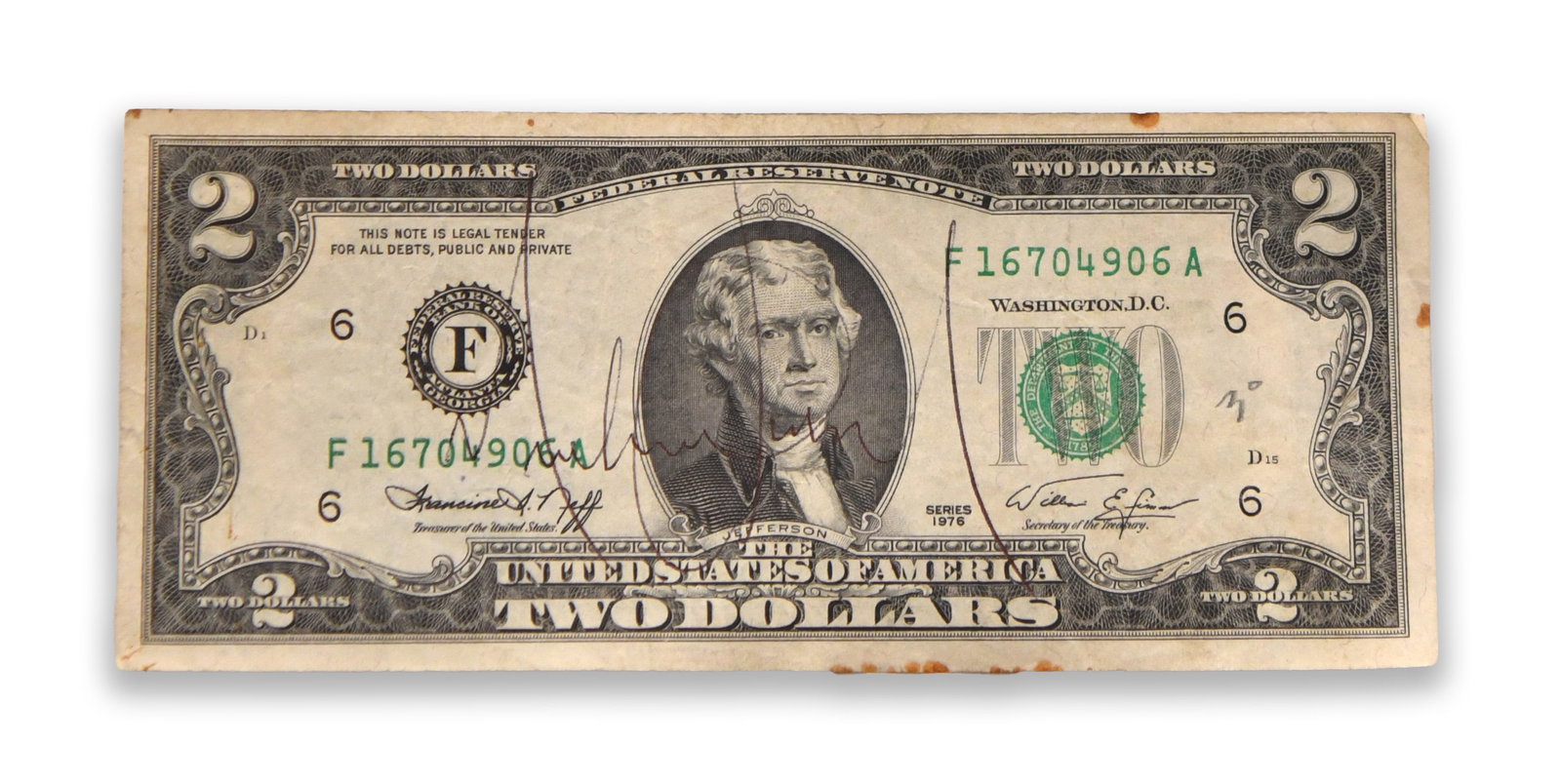 UNITED STATES TWO DOLLAR NOTE - SERIES 1976 (1 of 2)