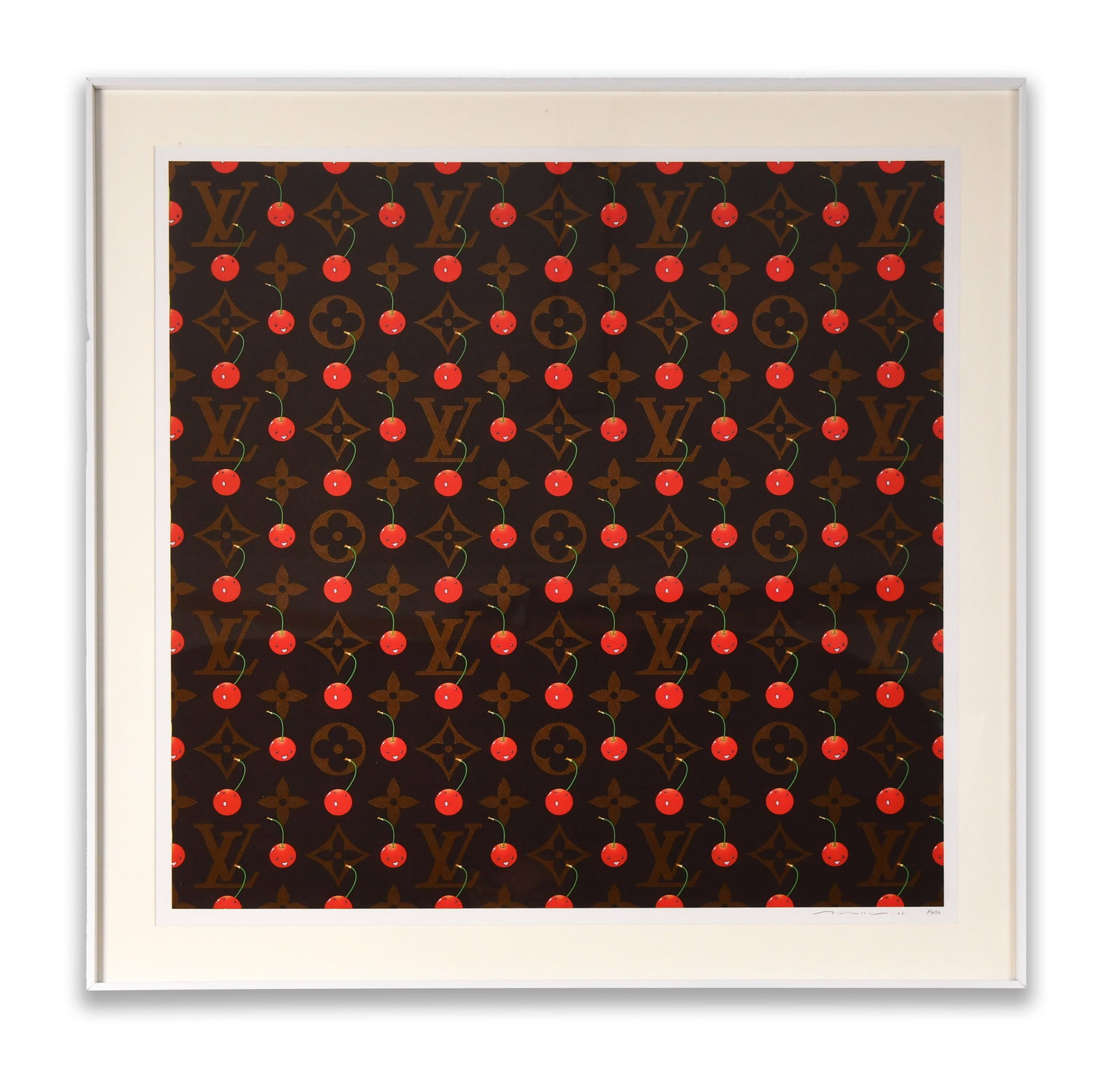 Takashi Murakami, Cherry Pattern (Monogram Field): TAKASHI MURAKAMI, CHERRY PATTERN (MONOGRAM FIELD) Dimensions: Outer frame size:70 x 70 cm. All measured values are approximate. Provenance and Authenticity: This work is a contemporary print after