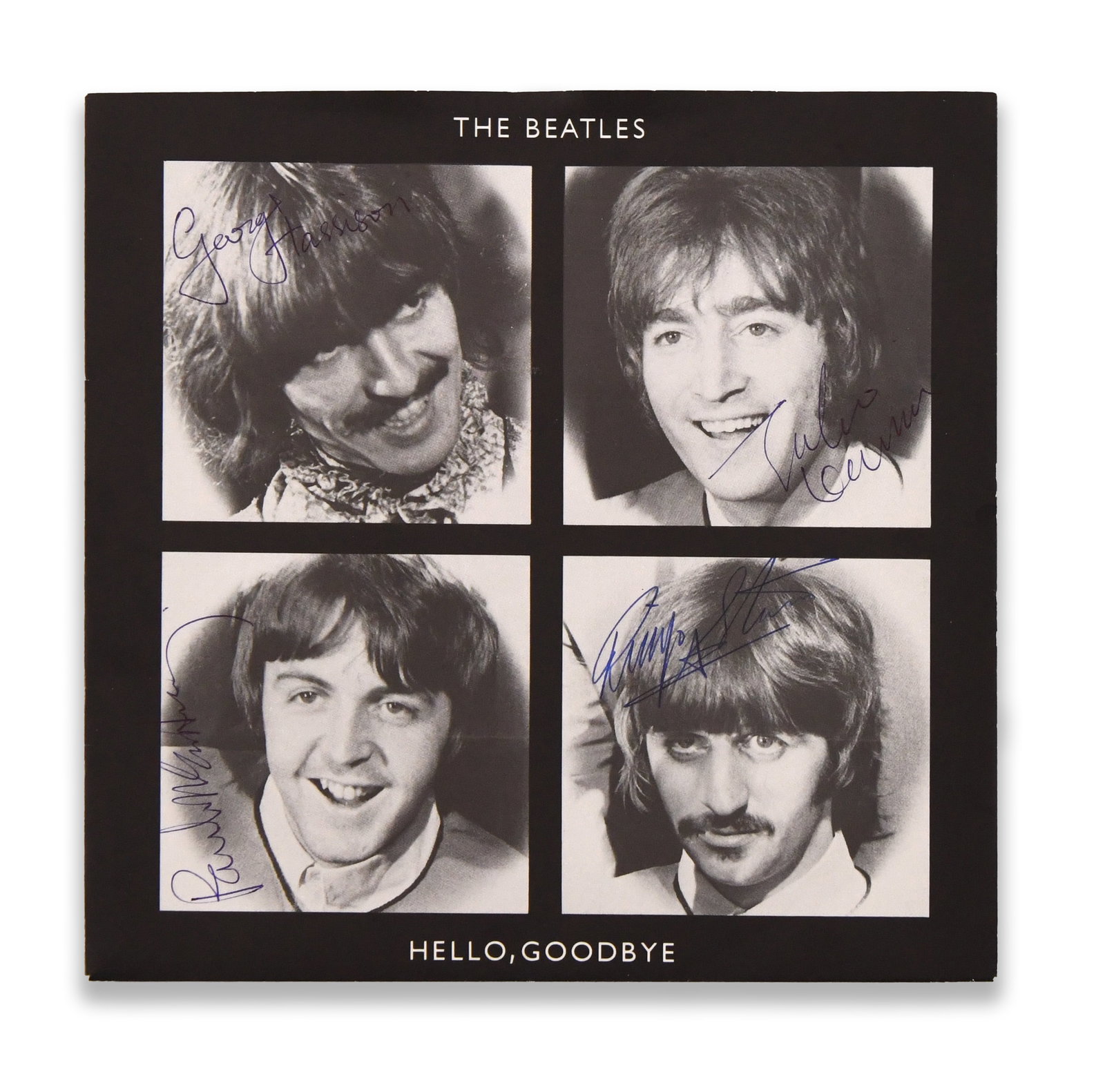 The Beatles - Signed Hello, Goodbye 45 rpm Single: THE BEATLES - SIGNED HELLO, GOODBYE 45 RPM SINGLE Provenance and Authenticity: The lot is documented by the complete photographic record supplied for catalogue review, including views of the Hello, Go