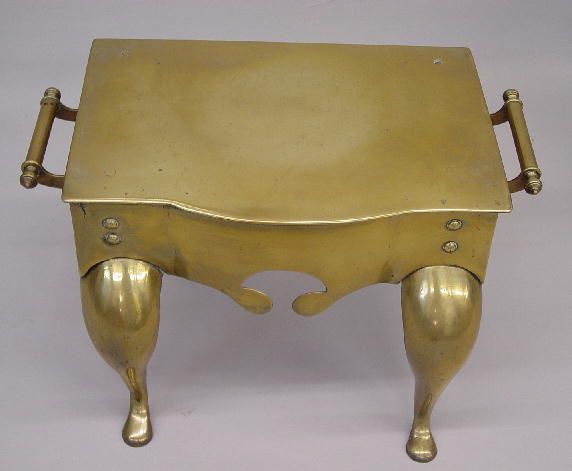 BRASS AND WROUGHT IRON KETTLE STAND. Polished. Fron