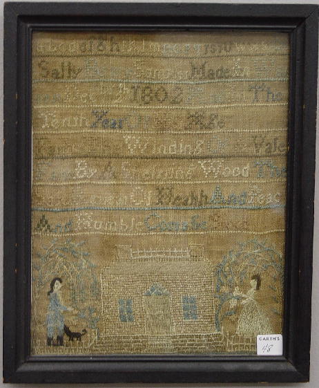 SAMPLER. Silk thread in shades of ivory, tan and bl