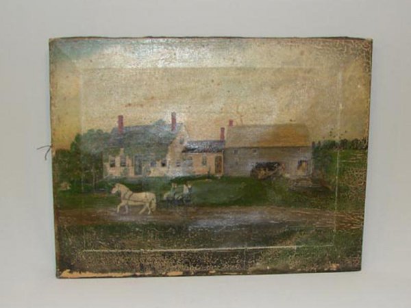 LANDSCAPE PAINTING. 19th Century, found in Massach
