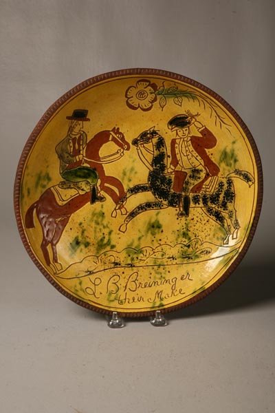 TWO PIECES OF BREININGER POTTERY. Contemporary redw - 2