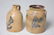 855: TWO NEW YORK STONEWARE PIECES: Cobalt foliage desi