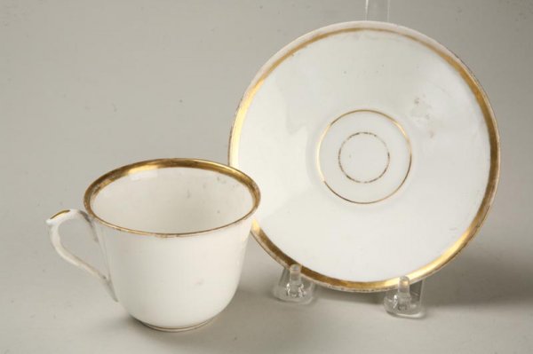 TWO CUPS AND SAUCERS. - 2