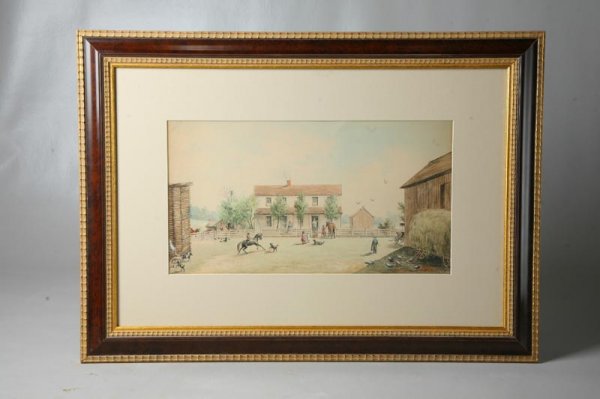WATERCOLOR VIEW OF A DAYTON, OHIO FARM.