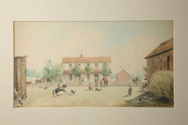 WATERCOLOR VIEW OF A DAYTON, OHIO FARM. - 2