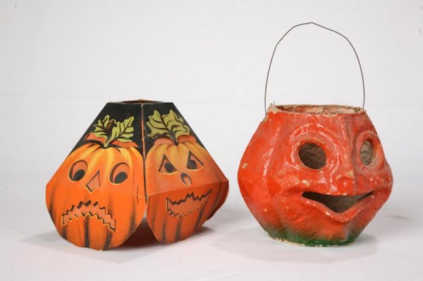 FOUR HALLOWEEN LANTERNS. Cardboard devil with pap - 3