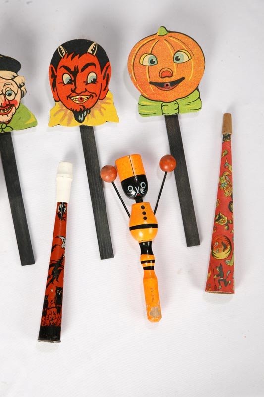 TWELVE HALLOWEEN NOISE MAKERS. Five tin lithograp - 4
