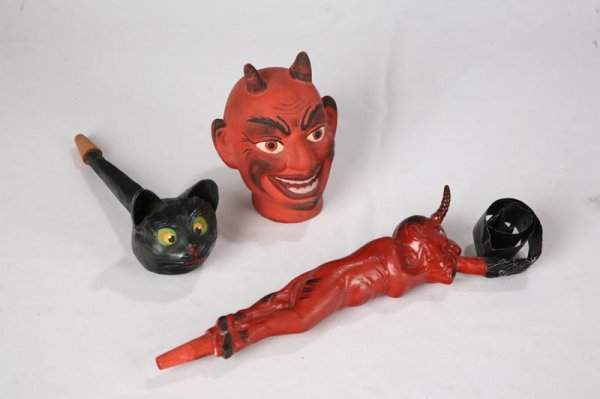 THREE COMPOSITION HALLOWEEN DECORATIONS. Full len