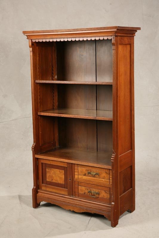 SMALL EASTLAKE BOOKCASE. Walnut in mellow finish.