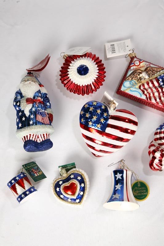 FOURTEEN PATRIOTIC ORNAMENTS. Radko's E Pluribus  - 2