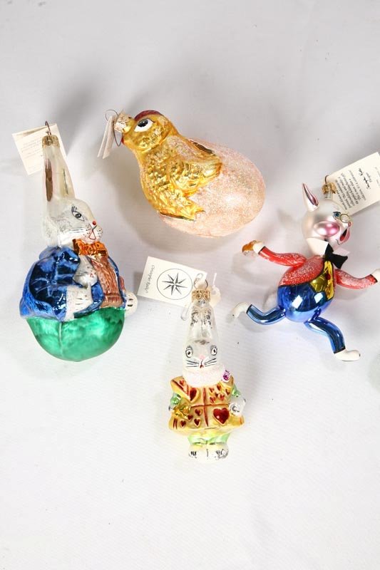 SIX RADKO ORNAMENTS. Easter themes. Chick in egg, - 2
