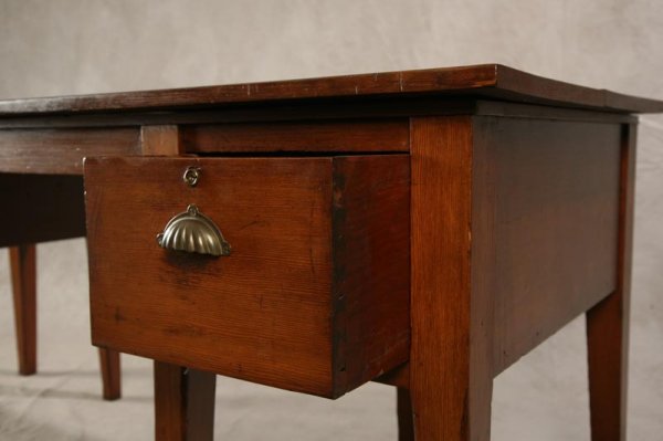 HEPPLEWHITE STYLE WORK TABLE. Oak and pine. Two b - 2