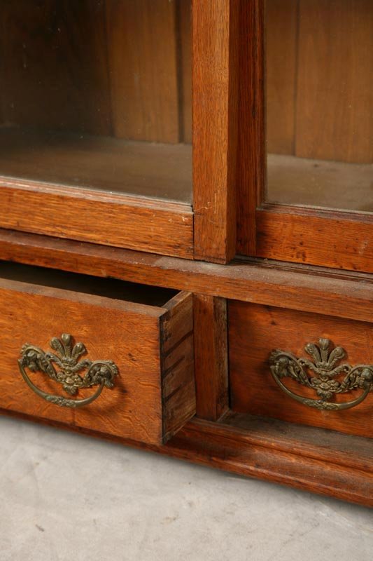 OAK BOOKCASE. Late 19th - early 20th century. Two - 2