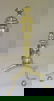 187: PAIR OF SMALL BRASS ANDIRONS AND A FENDER. Andiron - 2