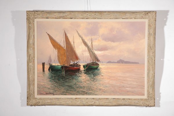 MARINE PAINTING AT DUSK BY GUIDO ODIERNA (ITALY, 19 - 2