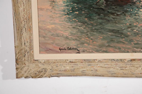 MARINE PAINTING AT DUSK BY GUIDO ODIERNA (ITALY, 19 - 3