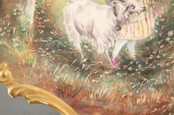 TWO HANDPAINTED WALL PLAQUES WITH ROMANTIC SCENES. - 3