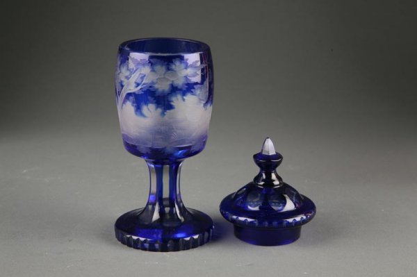 TWO GLASS POKALS. - 2