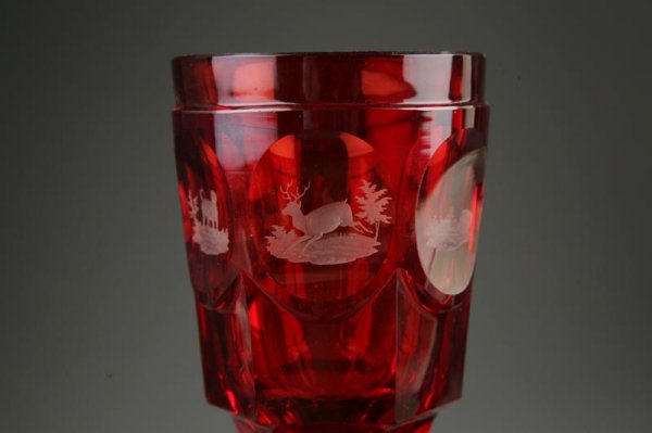 TWO GLASS POKALS. - 5