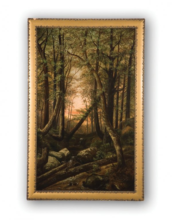 WOODLAND LANDSCAPE WITH CREEK (19TH CENTURY).