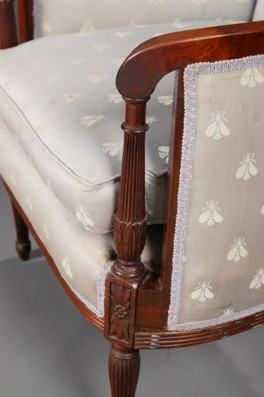 REGENCY-STYLE UPHOLSTERED ARMCHAIR. - 2