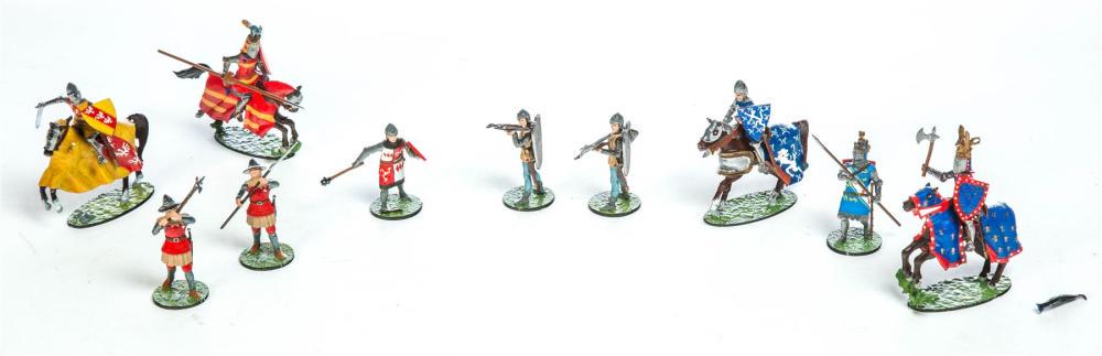 EIGHT BOXES OF ALYMER LEAD SOLDIERS.: EIGHT BOXES OF ALYMER LEAD SOLDIERS. Spanish, 20th century. BF-10 "Genoese Crossbowman"; BF-11 William De Bohun, Earl of Northampton, BF-12 Sir Thomas Holland; BF-14 Raoul, Duke of Lorraine; BF-15 Sir