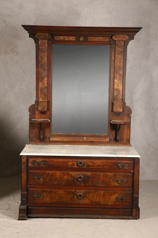 THREE PIECE VICTORIAN EASTLAKE BEDROOM SET. Two p - 6
