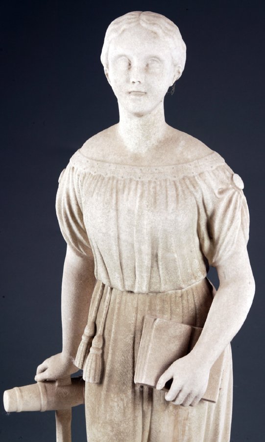 STONE SCULPTURE OF A YOUNG WOMAN (AMERICAN, MID - 2