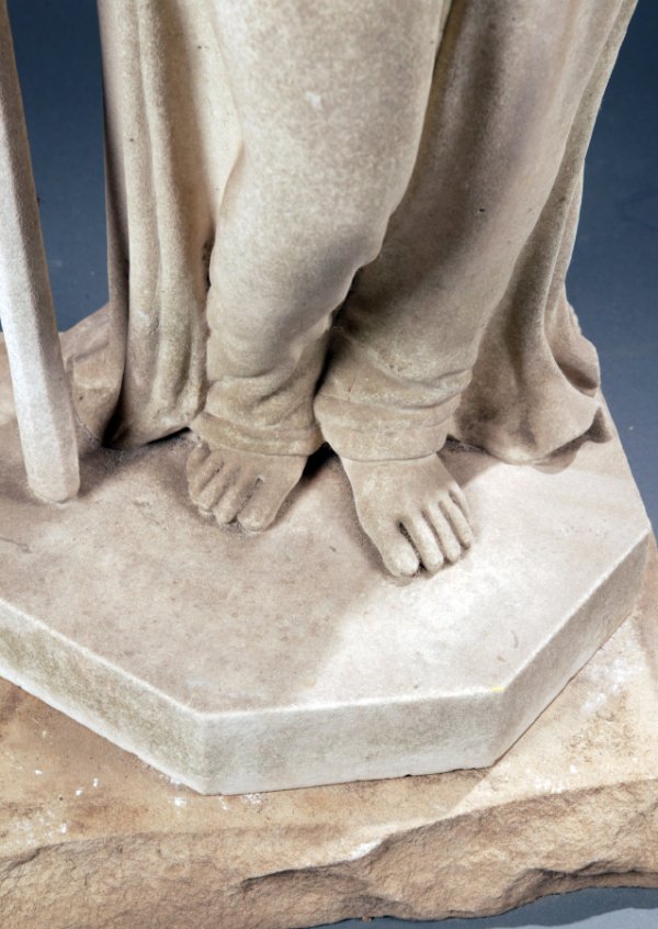 STONE SCULPTURE OF A YOUNG WOMAN (AMERICAN, MID - 3
