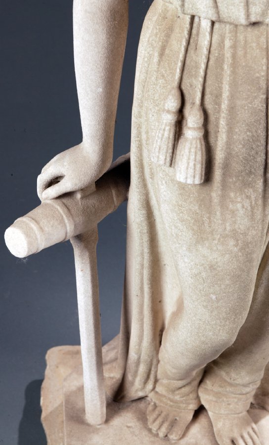 STONE SCULPTURE OF A YOUNG WOMAN (AMERICAN, MID - 4