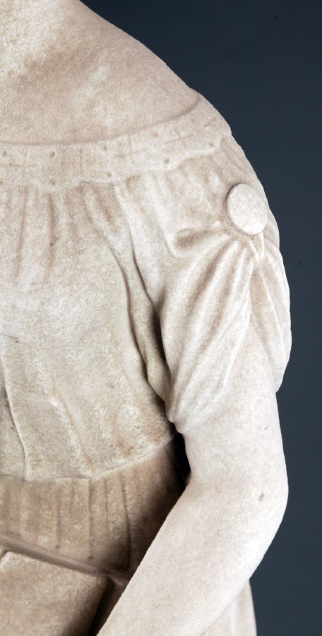 STONE SCULPTURE OF A YOUNG WOMAN (AMERICAN, MID - 5