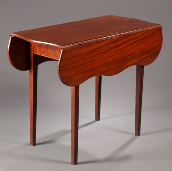 INLAID HEPPLEWHITE PEMBROKE TABLE. American,