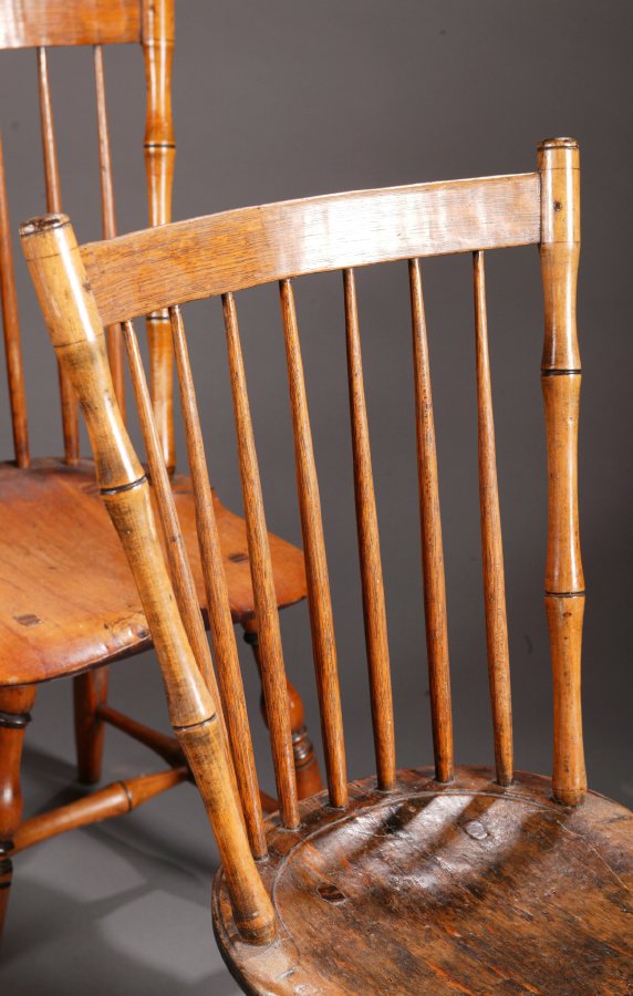 SET OF SIX BAMBOO WINDSOR SIDE CHAIRS. Attrib - 3