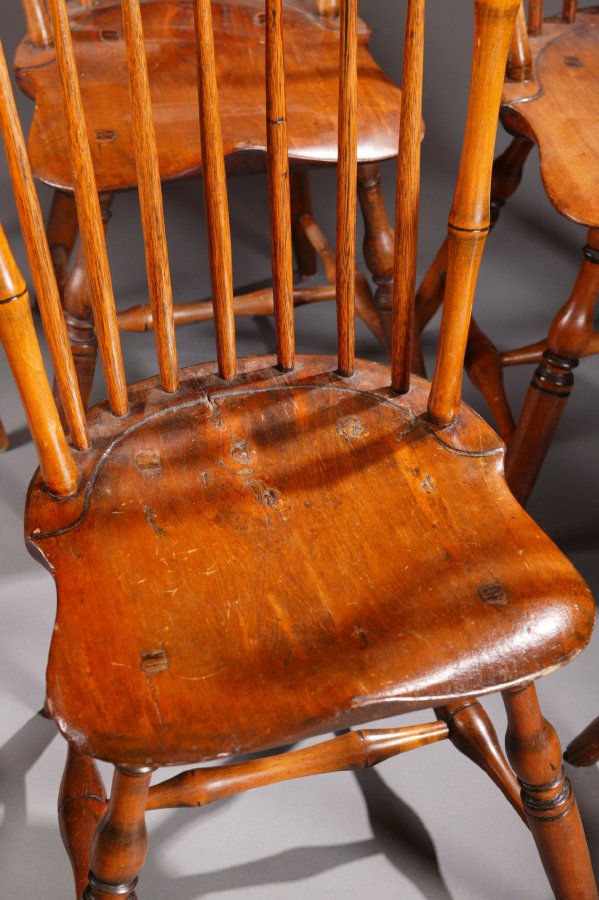 SET OF SIX BAMBOO WINDSOR SIDE CHAIRS. Attrib - 6