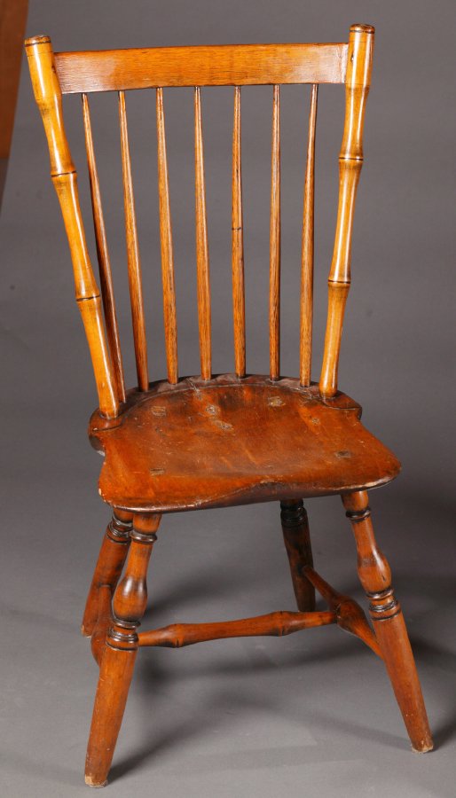 SET OF SIX BAMBOO WINDSOR SIDE CHAIRS. Attrib - 8