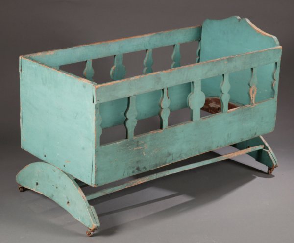 PAINTED CHILD'S BED. American, 1st half-19th 