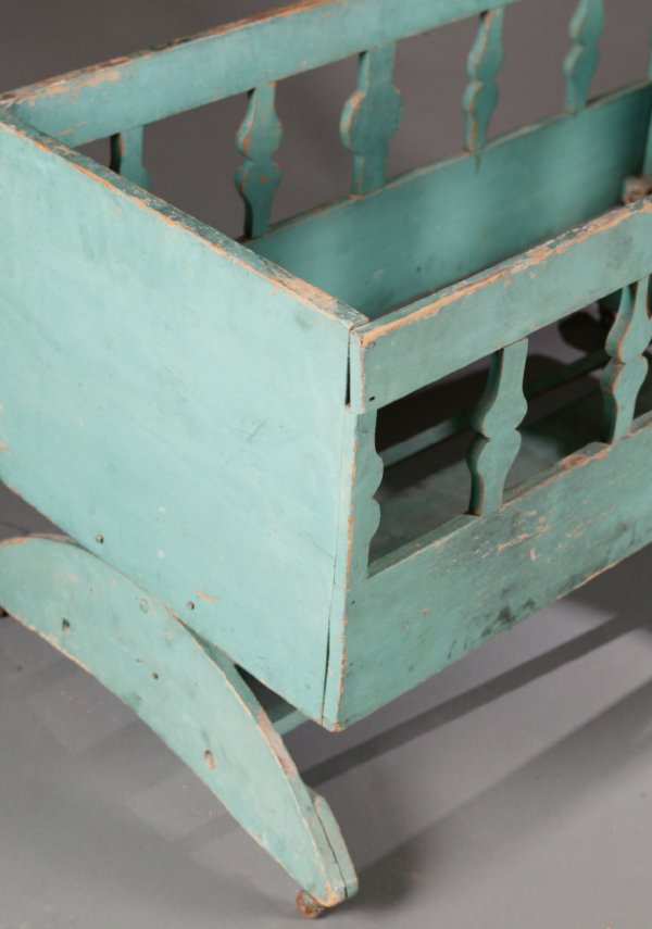 PAINTED CHILD'S BED. American, 1st half-19th  - 2