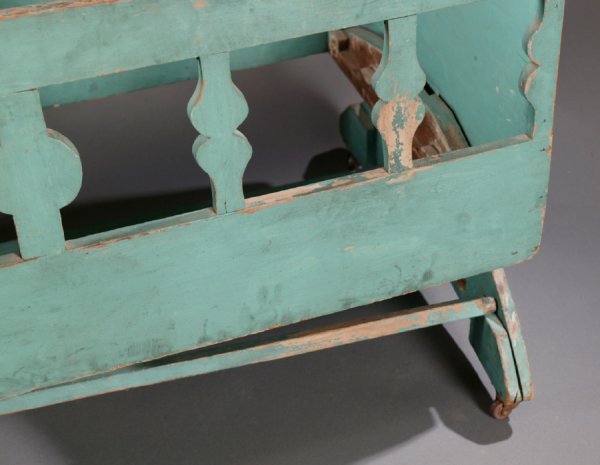 PAINTED CHILD'S BED. American, 1st half-19th  - 4