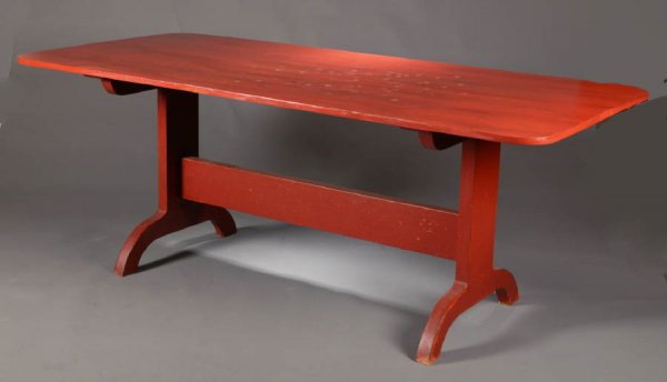 Painted Trestle Table David T Smith Morrow Aug 30 2008 Garth S Auction Inc In Oh Painted Trestle Table David T Smith, David Smith Furniture Morrow Ohio